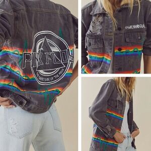 Wren & Glory Pink Floyd Band Jacket Hand Painted Artist VTG Inspired‎ Oversized
